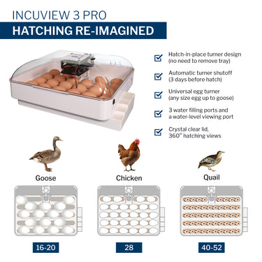 IncuView™ 3 Pro Automatic Egg Incubator Deluxe Combo Kit